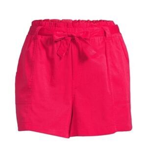WOMEN'S PLUS SIZE Paperbag Belted Shorts